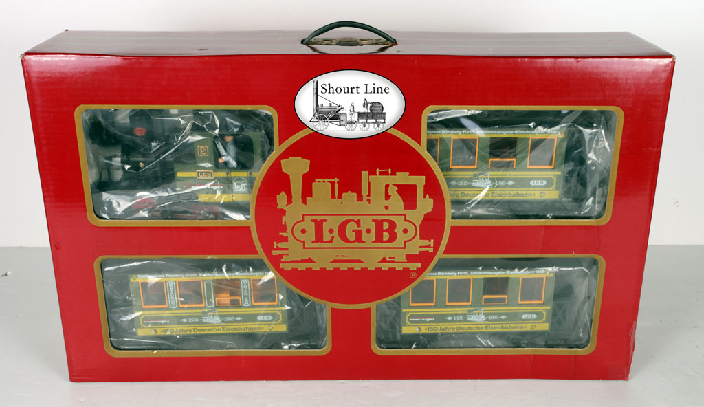 G Scale LGB 20533 0-4-0 Schweiger Green Steam Loco 3 Car Set + 28 LED Upgrade NEW