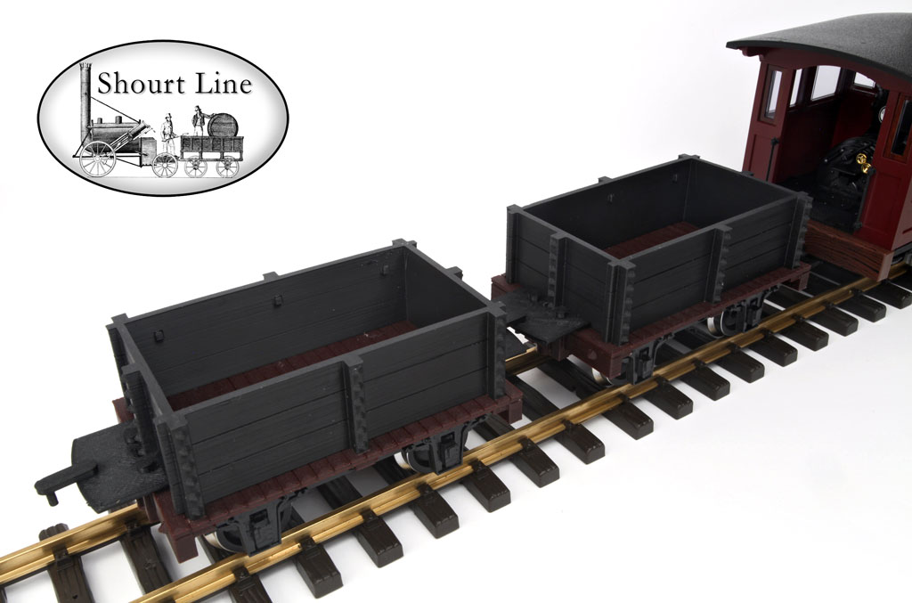 LGB 22771 Porter Steam Loco Lights-Smoke-Decoder pulling 2 each SL 1008039 Gondola Cars