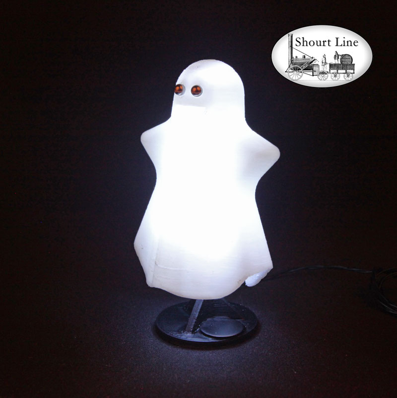 G Scale SL 9821001 Dancing LED Ghost mounted on a magnet mounted post for floor mouning on any car or surface